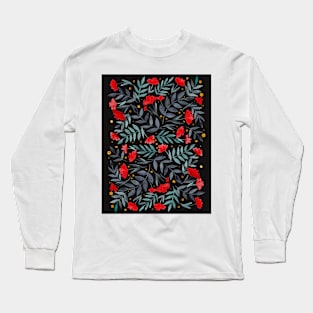 Magical garden - red, gray, black Long Sleeve T-Shirt